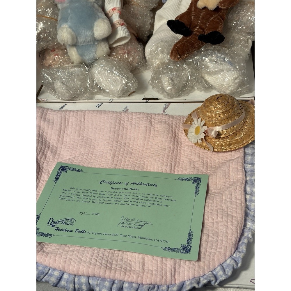 Duck House Heirloom Dolls 961/5000 Numbered Boy & Girl Set Becca & Blake NIB - Picture 11 of 16
